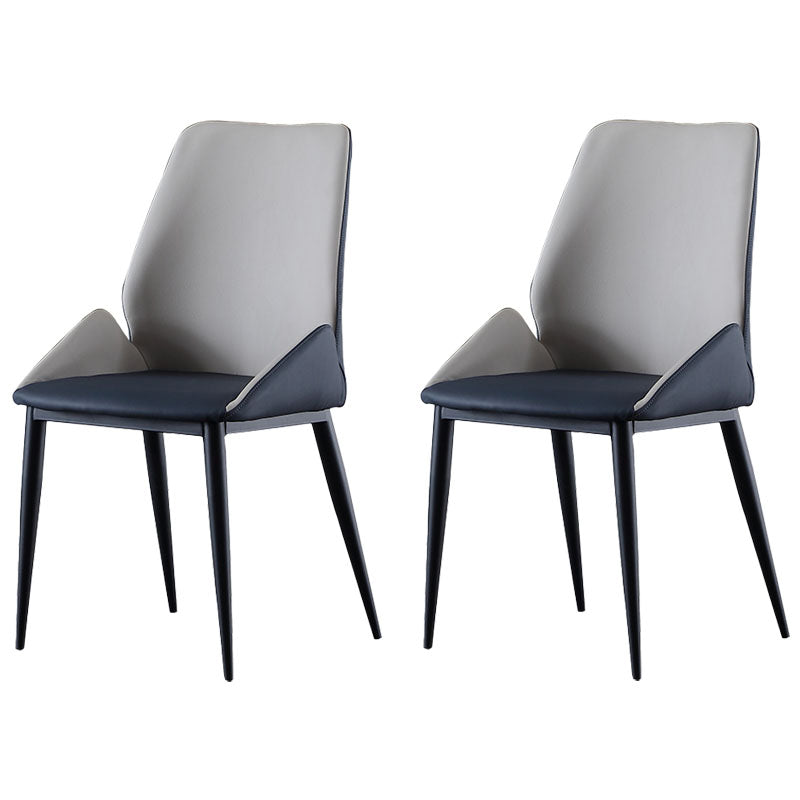 Industrial Metal Dining Room Chair Faux Leather Dining Arm Chair for Restaurant Use Cream Gray 2 Piece Set Clearhalo ' kitchen&dining_furn' 'Dining Chairs' 'Dining Tables & Seating' 'dining_chair' 'furn' 'furn_dining_chair' 'Furniture' 'furniture_dining_chair' 'Kitchen & Dining Furniture' 'kitchen' 4391540