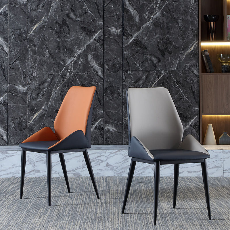 Industrial Metal Dining Room Chair Faux Leather Dining Arm Chair for Restaurant Use Clearhalo ' kitchen&dining_furn' 'Dining Chairs' 'Dining Tables & Seating' 'dining_chair' 'furn' 'furn_dining_chair' 'Furniture' 'furniture_dining_chair' 'Kitchen & Dining Furniture' 'kitchen' 4391542