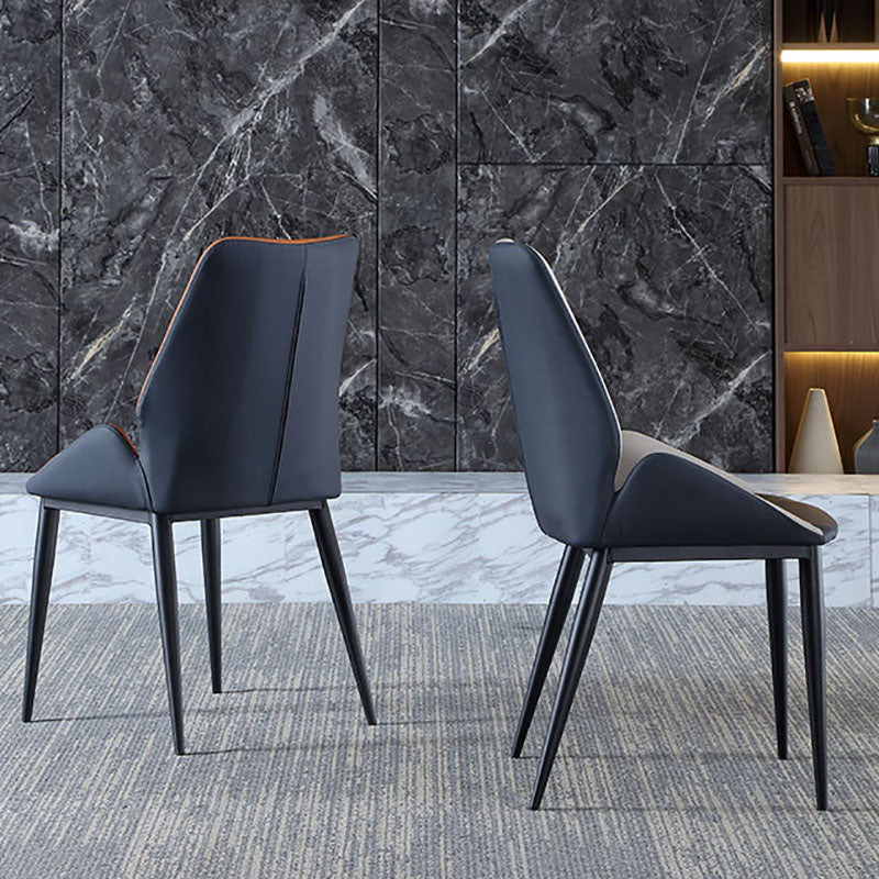 Industrial Metal Dining Room Chair Faux Leather Dining Arm Chair for Restaurant Use Clearhalo ' kitchen&dining_furn' 'Dining Chairs' 'Dining Tables & Seating' 'dining_chair' 'furn' 'furn_dining_chair' 'Furniture' 'furniture_dining_chair' 'Kitchen & Dining Furniture' 'kitchen' 4391543