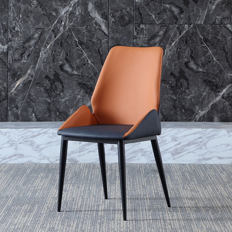 Industrial Metal Dining Room Chair Faux Leather Dining Arm Chair for Restaurant Use Clearhalo ' kitchen&dining_furn' 'Dining Chairs' 'Dining Tables & Seating' 'dining_chair' 'furn' 'furn_dining_chair' 'Furniture' 'furniture_dining_chair' 'Kitchen & Dining Furniture' 'kitchen' 4391544