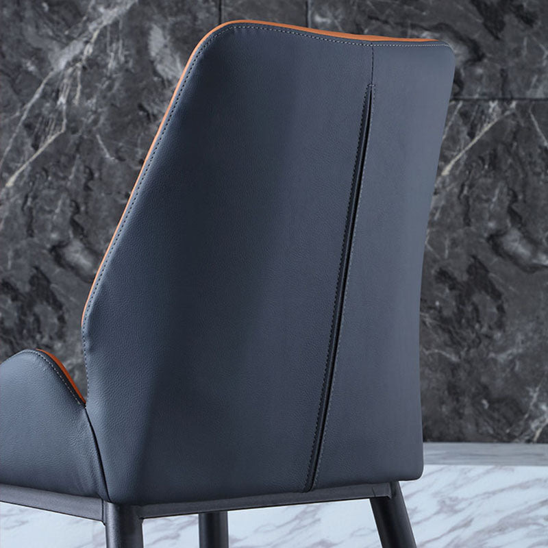 Industrial Metal Dining Room Chair Faux Leather Dining Arm Chair for Restaurant Use Clearhalo ' kitchen&dining_furn' 'Dining Chairs' 'Dining Tables & Seating' 'dining_chair' 'furn' 'furn_dining_chair' 'Furniture' 'furniture_dining_chair' 'Kitchen & Dining Furniture' 'kitchen' 4391549