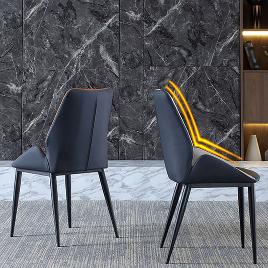 Industrial Metal Dining Room Chair Faux Leather Dining Arm Chair for Restaurant Use Clearhalo ' kitchen&dining_furn' 'Dining Chairs' 'Dining Tables & Seating' 'dining_chair' 'furn' 'furn_dining_chair' 'Furniture' 'furniture_dining_chair' 'Kitchen & Dining Furniture' 'kitchen' 4391550