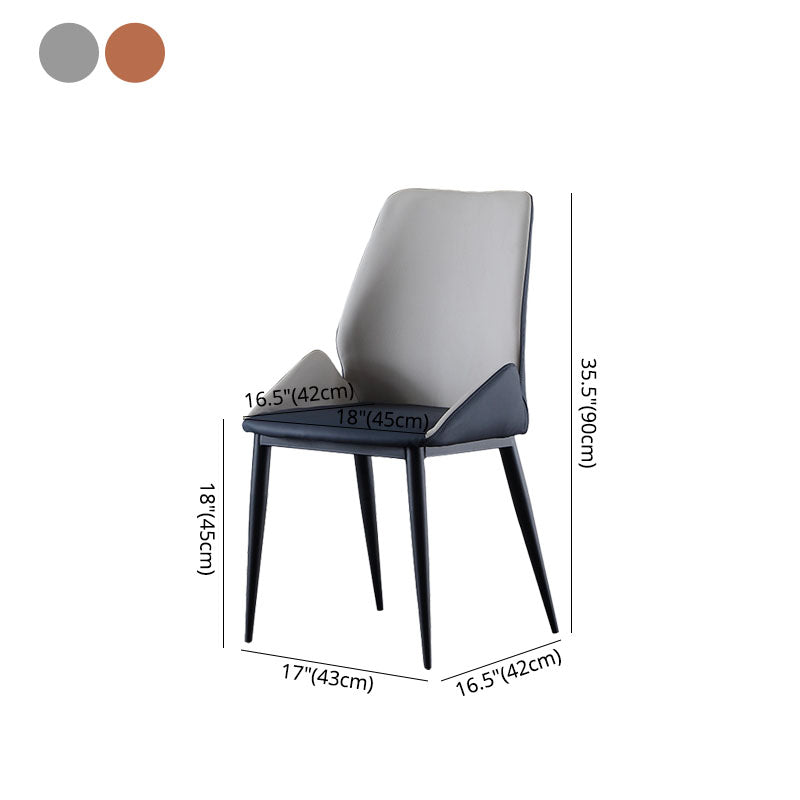 Industrial Metal Dining Room Chair Faux Leather Dining Arm Chair for Restaurant Use Clearhalo ' kitchen&dining_furn' 'Dining Chairs' 'Dining Tables & Seating' 'dining_chair' 'furn' 'furn_dining_chair' 'Furniture' 'furniture_dining_chair' 'Kitchen & Dining Furniture' 'kitchen' 4391552