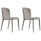 Modern PU Leather Dining Chairs Armless Metal Dining Chairs for Home Use Light Khaki 2 Piece Set Clearhalo ' kitchen&dining_furn' 'Dining Chairs' 'Dining Tables & Seating' 'dining_chair' 'furn' 'furn_dining_chair' 'Furniture' 'furniture_dining_chair' 'Kitchen & Dining Furniture' 'kitchen' 4391554