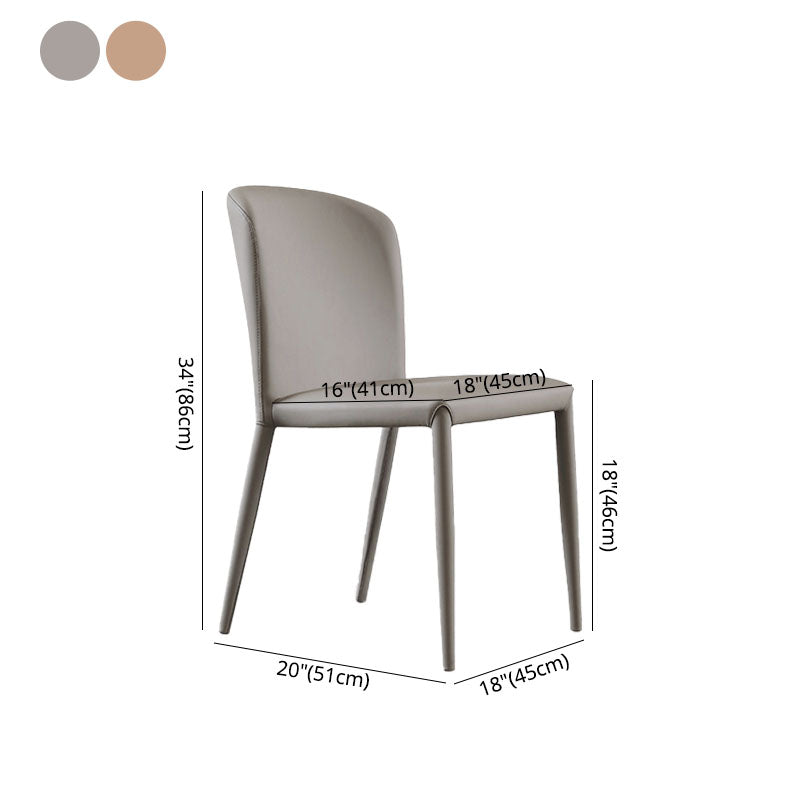 Modern PU Leather Dining Chairs Armless Metal Dining Chairs for Home Use Clearhalo ' kitchen&dining_furn' 'Dining Chairs' 'Dining Tables & Seating' 'dining_chair' 'furn' 'furn_dining_chair' 'Furniture' 'furniture_dining_chair' 'Kitchen & Dining Furniture' 'kitchen' 4391566