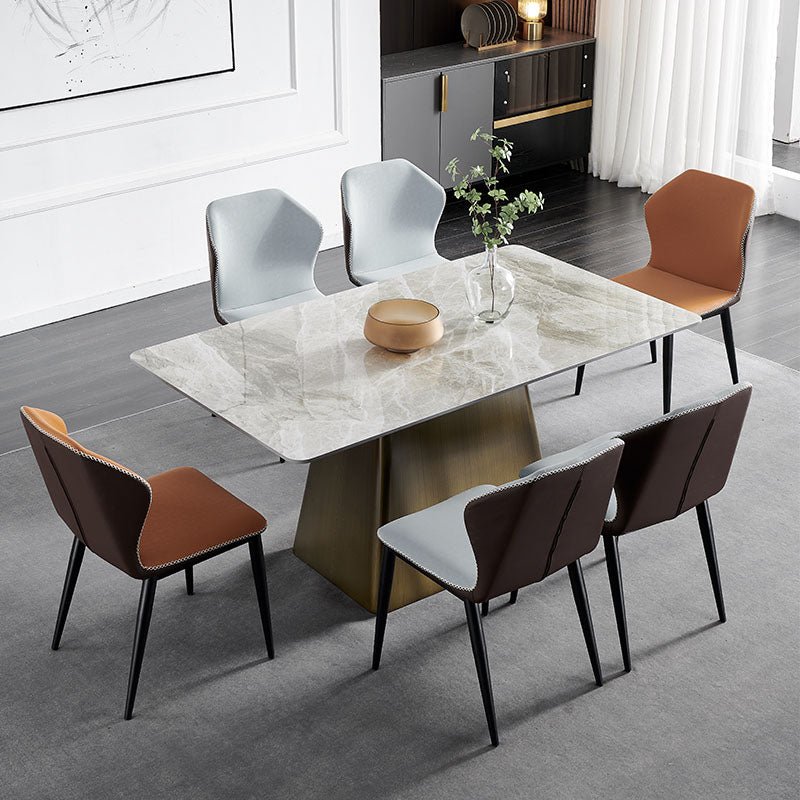 Industrial Metal Dining Room Chair Faux Leather Dining Armless Chair for Restaurant Use Clearhalo ' kitchen&dining_furn' 'Dining Chairs' 'Dining Tables & Seating' 'dining_chair' 'furn' 'furn_dining_chair' 'Furniture' 'furniture_dining_chair' 'Kitchen & Dining Furniture' 'kitchen' 4391567