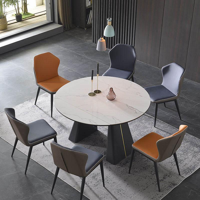 Industrial Metal Dining Room Chair Faux Leather Dining Armless Chair for Restaurant Use Clearhalo ' kitchen&dining_furn' 'Dining Chairs' 'Dining Tables & Seating' 'dining_chair' 'furn' 'furn_dining_chair' 'Furniture' 'furniture_dining_chair' 'Kitchen & Dining Furniture' 'kitchen' 4391571