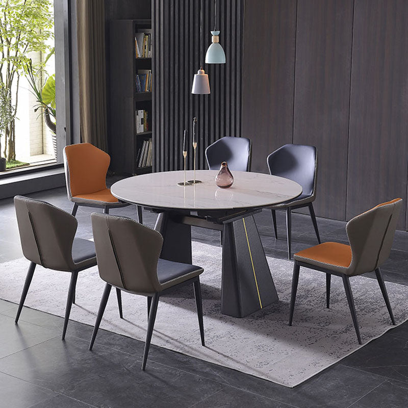 Industrial Metal Dining Room Chair Faux Leather Dining Armless Chair for Restaurant Use Clearhalo ' kitchen&dining_furn' 'Dining Chairs' 'Dining Tables & Seating' 'dining_chair' 'furn' 'furn_dining_chair' 'Furniture' 'furniture_dining_chair' 'Kitchen & Dining Furniture' 'kitchen' 4391572