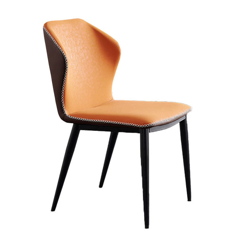 Industrial Metal Dining Room Chair Faux Leather Dining Armless Chair for Restaurant Use Clearhalo ' kitchen&dining_furn' 'Dining Chairs' 'Dining Tables & Seating' 'dining_chair' 'furn' 'furn_dining_chair' 'Furniture' 'furniture_dining_chair' 'Kitchen & Dining Furniture' 'kitchen' 4391573