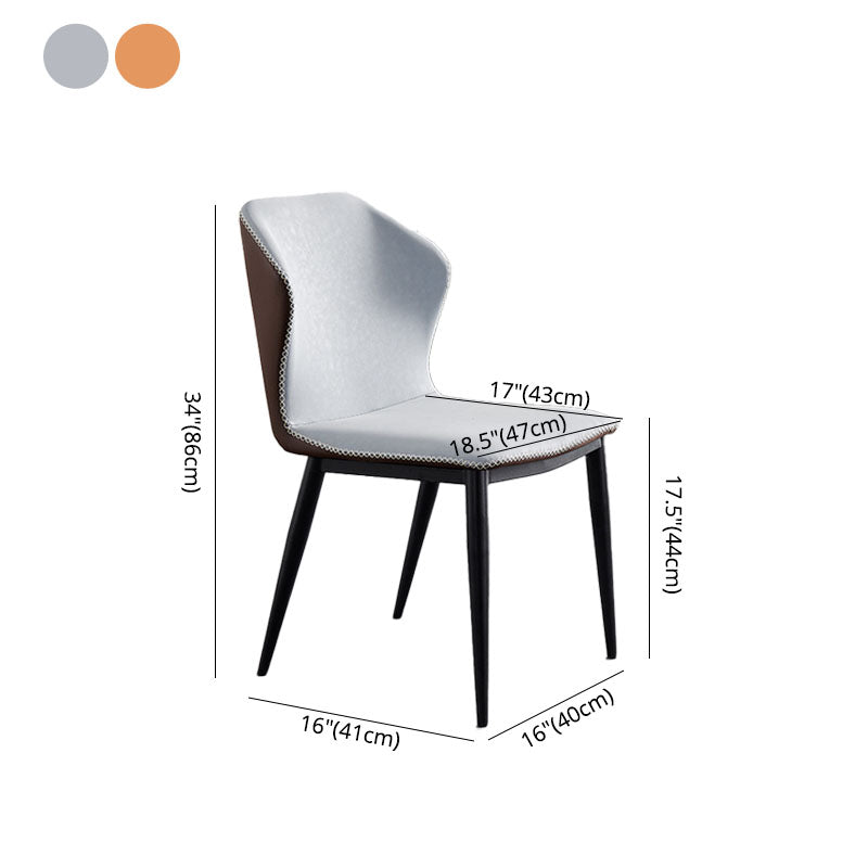 Industrial Metal Dining Room Chair Faux Leather Dining Armless Chair for Restaurant Use Clearhalo ' kitchen&dining_furn' 'Dining Chairs' 'Dining Tables & Seating' 'dining_chair' 'furn' 'furn_dining_chair' 'Furniture' 'furniture_dining_chair' 'Kitchen & Dining Furniture' 'kitchen' 4391579