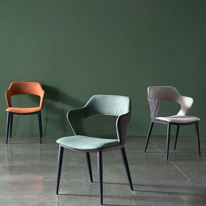 Modern Faux Leather Dining Chairs Arm Metal Dining Chairs for Restaurant Use Clearhalo ' kitchen&dining_furn' 'Dining Chairs' 'Dining Tables & Seating' 'dining_chair' 'furn' 'furn_dining_chair' 'Furniture' 'furniture_dining_chair' 'Kitchen & Dining Furniture' 'kitchen' 4391580