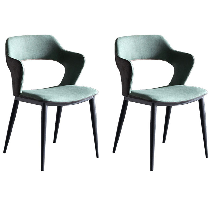 Modern Faux Leather Dining Chairs Arm Metal Dining Chairs for Restaurant Use Green 2 Piece Set Clearhalo ' kitchen&dining_furn' 'Dining Chairs' 'Dining Tables & Seating' 'dining_chair' 'furn' 'furn_dining_chair' 'Furniture' 'furniture_dining_chair' 'Kitchen & Dining Furniture' 'kitchen' 4391585