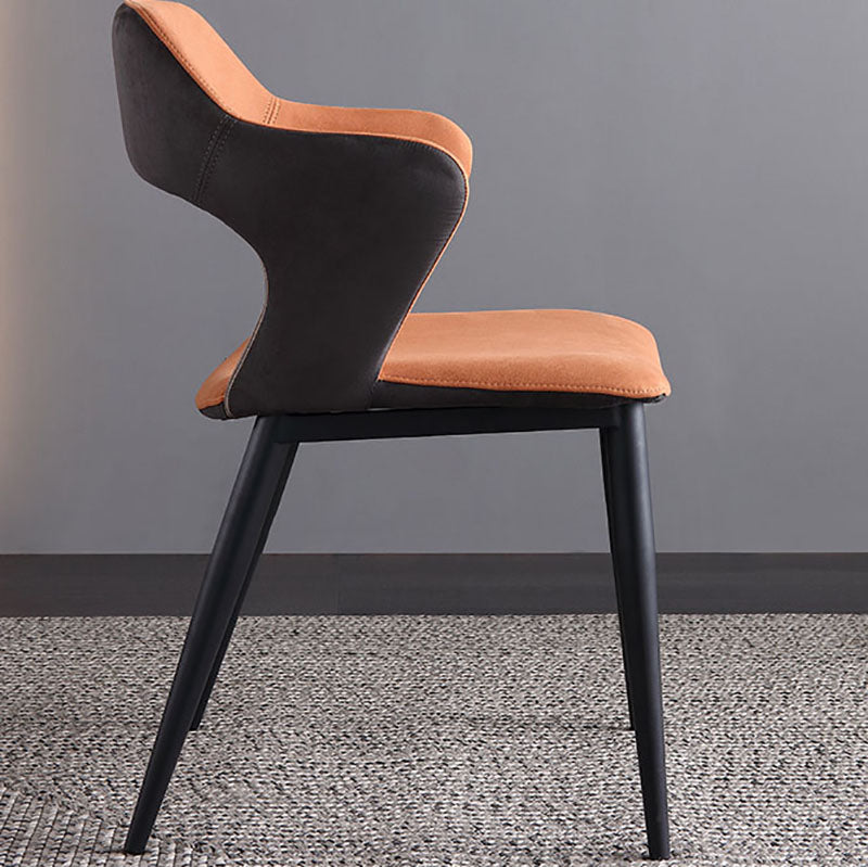 Modern Faux Leather Dining Chairs Arm Metal Dining Chairs for Restaurant Use Clearhalo ' kitchen&dining_furn' 'Dining Chairs' 'Dining Tables & Seating' 'dining_chair' 'furn' 'furn_dining_chair' 'Furniture' 'furniture_dining_chair' 'Kitchen & Dining Furniture' 'kitchen' 4391586