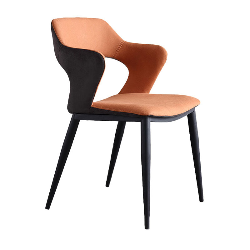 Modern Faux Leather Dining Chairs Arm Metal Dining Chairs for Restaurant Use Clearhalo ' kitchen&dining_furn' 'Dining Chairs' 'Dining Tables & Seating' 'dining_chair' 'furn' 'furn_dining_chair' 'Furniture' 'furniture_dining_chair' 'Kitchen & Dining Furniture' 'kitchen' 4391587
