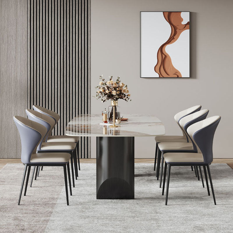 Modern Style Wingback Chairs Leather Dining Chairs for Kitchen Clearhalo ' kitchen&dining_furn' 'Dining Chairs' 'Dining Tables & Seating' 'dining_chair' 'furn' 'furn_dining_chair' 'Furniture' 'furniture_dining_chair' 'Kitchen & Dining Furniture' 'kitchen' 4391597