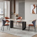 Modern Style Wingback Chairs Leather Dining Chairs for Kitchen Clearhalo ' kitchen&dining_furn' 'Dining Chairs' 'Dining Tables & Seating' 'dining_chair' 'furn' 'furn_dining_chair' 'Furniture' 'furniture_dining_chair' 'Kitchen & Dining Furniture' 'kitchen' 4391602