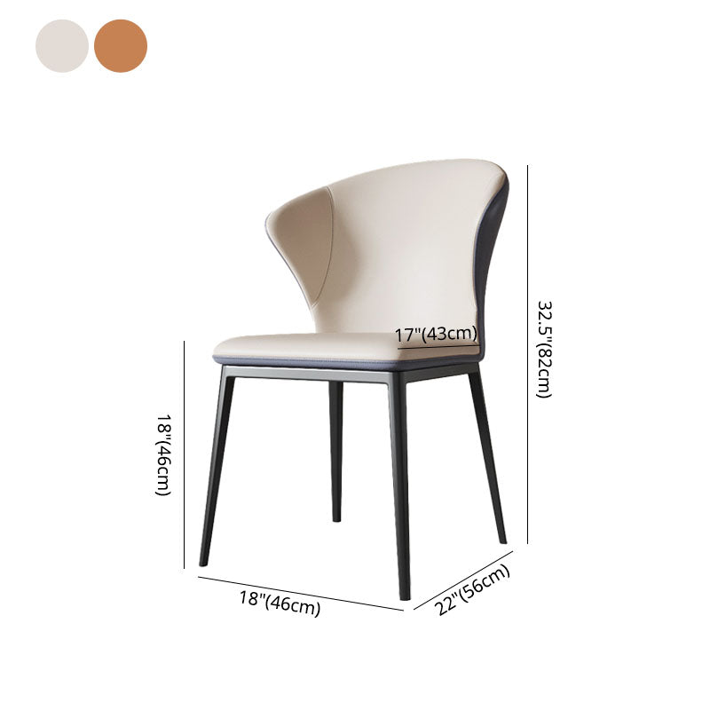 Modern Style Wingback Chairs Leather Dining Chairs for Kitchen Clearhalo ' kitchen&dining_furn' 'Dining Chairs' 'Dining Tables & Seating' 'dining_chair' 'furn' 'furn_dining_chair' 'Furniture' 'furniture_dining_chair' 'Kitchen & Dining Furniture' 'kitchen' 4391604