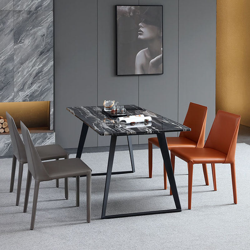 Minimalist Leather Dining Side Chairs Solid Back Armless Dining Chairs for Kitchen Clearhalo ' kitchen&dining_furn' 'Dining Chairs' 'Dining Tables & Seating' 'dining_chair' 'furn' 'furn_dining_chair' 'Furniture' 'furniture_dining_chair' 'Kitchen & Dining Furniture' 'kitchen' 4391611