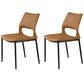 Industrial Style Open Back Dining Side Chair Leather Dining Chairs for Home Orange 2 Piece Set Clearhalo ' kitchen&dining_furn' 'Dining Chairs' 'Dining Tables & Seating' 'dining_chair' 'furn' 'furn_dining_chair' 'Furniture' 'furniture_dining_chair' 'Kitchen & Dining Furniture' 'kitchen' 4391621