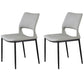 Industrial Style Open Back Dining Side Chair Leather Dining Chairs for Home Light Gray 2 Piece Set Clearhalo ' kitchen&dining_furn' 'Dining Chairs' 'Dining Tables & Seating' 'dining_chair' 'furn' 'furn_dining_chair' 'Furniture' 'furniture_dining_chair' 'Kitchen & Dining Furniture' 'kitchen' 4391622