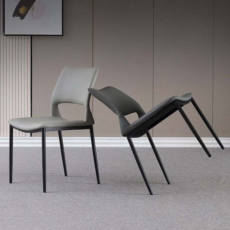 Industrial Style Open Back Dining Side Chair Leather Dining Chairs for Home Clearhalo ' kitchen&dining_furn' 'Dining Chairs' 'Dining Tables & Seating' 'dining_chair' 'furn' 'furn_dining_chair' 'Furniture' 'furniture_dining_chair' 'Kitchen & Dining Furniture' 'kitchen' 4391626