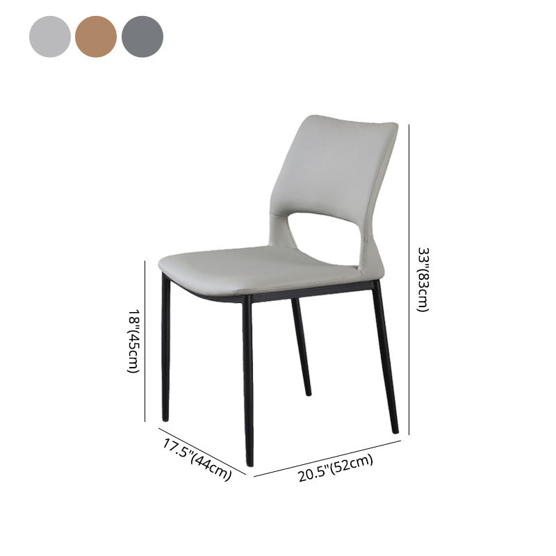 Industrial Style Open Back Dining Side Chair Leather Dining Chairs for Home Clearhalo ' kitchen&dining_furn' 'Dining Chairs' 'Dining Tables & Seating' 'dining_chair' 'furn' 'furn_dining_chair' 'Furniture' 'furniture_dining_chair' 'Kitchen & Dining Furniture' 'kitchen' 4391632