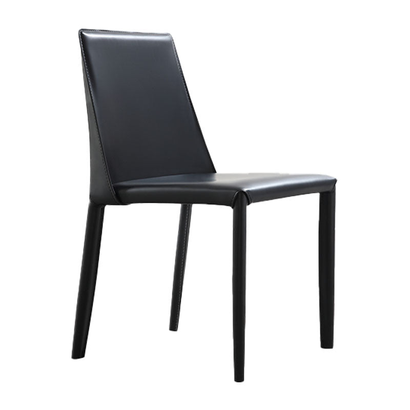 Minimalist Style Leather Dining Side Chairs Solid Back Armless Dining Chairs for Kitchen Clearhalo ' kitchen&dining_furn' 'Dining Chairs' 'Dining Tables & Seating' 'dining_chair' 'furn' 'furn_dining_chair' 'Furniture' 'furniture_dining_chair' 'Kitchen & Dining Furniture' 'kitchen' 4391640