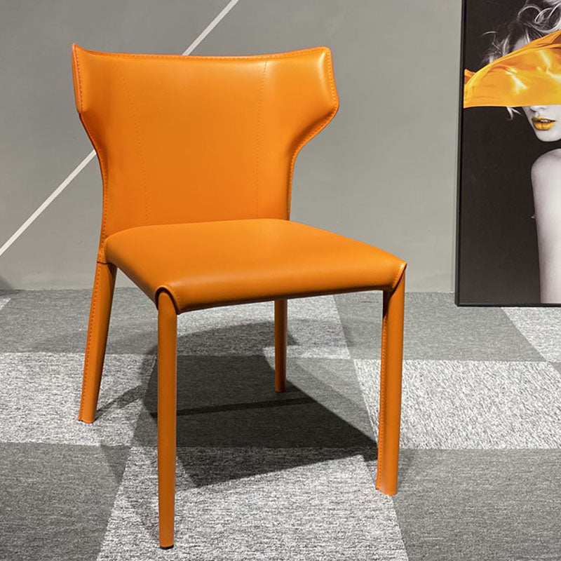 Upholstered Armless Dining Chairs Home Leather Side Chairs with Metal Legs Clearhalo ' kitchen&dining_furn' 'Dining Chairs' 'Dining Tables & Seating' 'dining_chair' 'furn' 'furn_dining_chair' 'Furniture' 'furniture_dining_chair' 'Kitchen & Dining Furniture' 'kitchen' 4391653