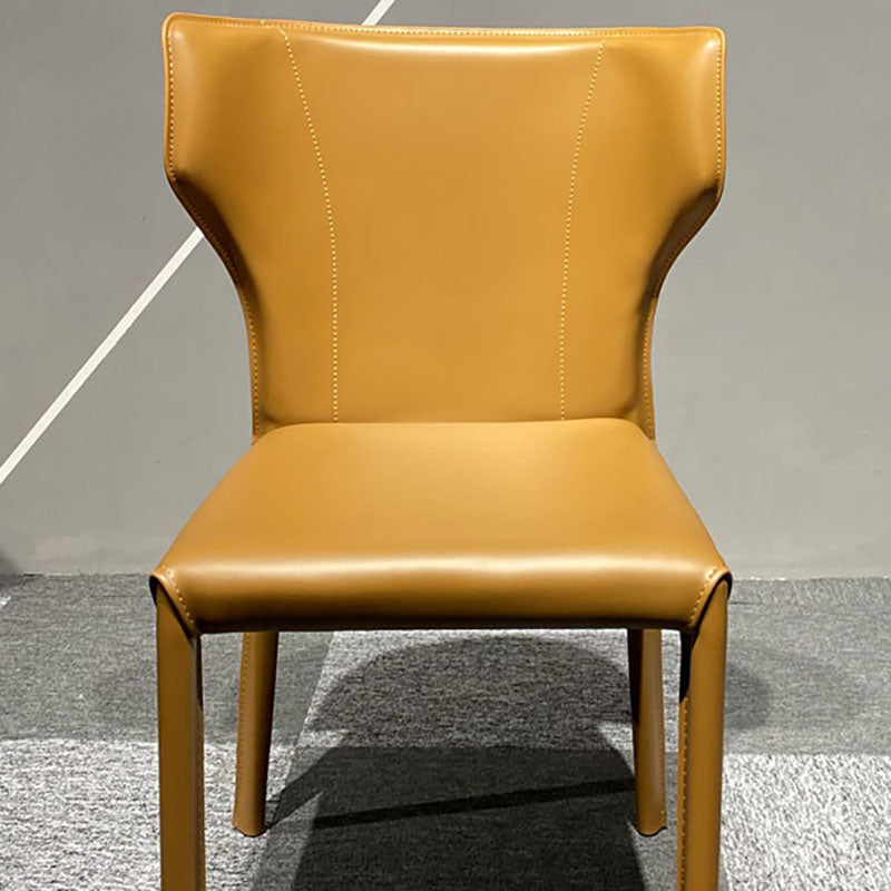 Upholstered Armless Dining Chairs Home Leather Side Chairs with Metal Legs Clearhalo ' kitchen&dining_furn' 'Dining Chairs' 'Dining Tables & Seating' 'dining_chair' 'furn' 'furn_dining_chair' 'Furniture' 'furniture_dining_chair' 'Kitchen & Dining Furniture' 'kitchen' 4391659