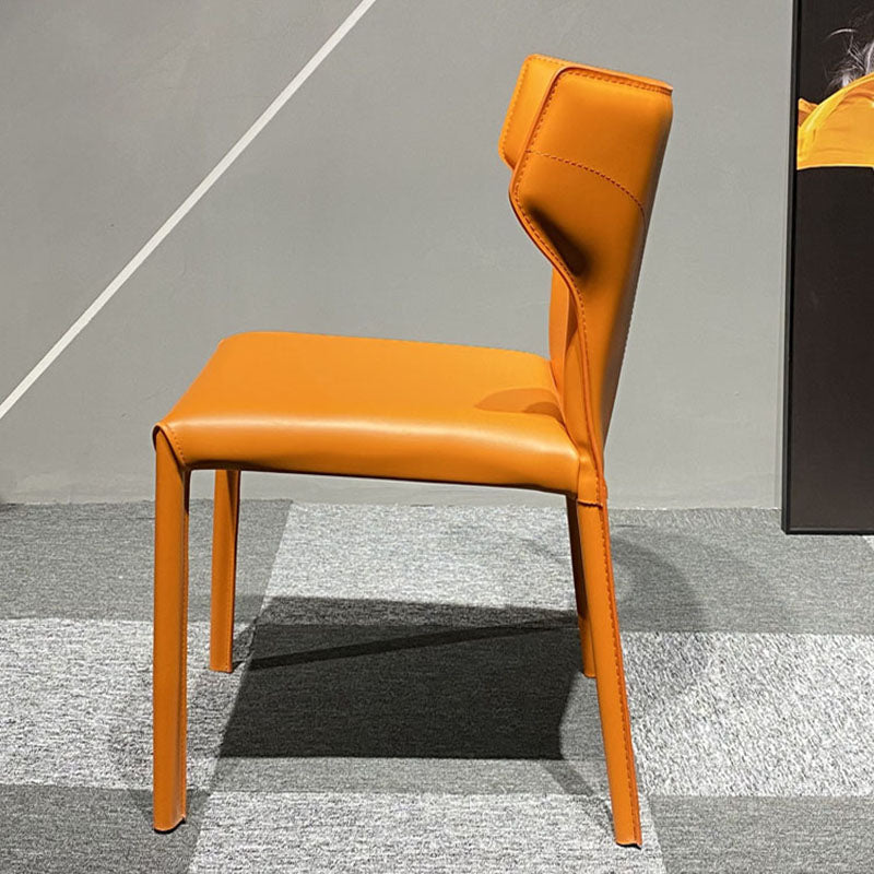 Upholstered Armless Dining Chairs Home Leather Side Chairs with Metal Legs Clearhalo ' kitchen&dining_furn' 'Dining Chairs' 'Dining Tables & Seating' 'dining_chair' 'furn' 'furn_dining_chair' 'Furniture' 'furniture_dining_chair' 'Kitchen & Dining Furniture' 'kitchen' 4391660