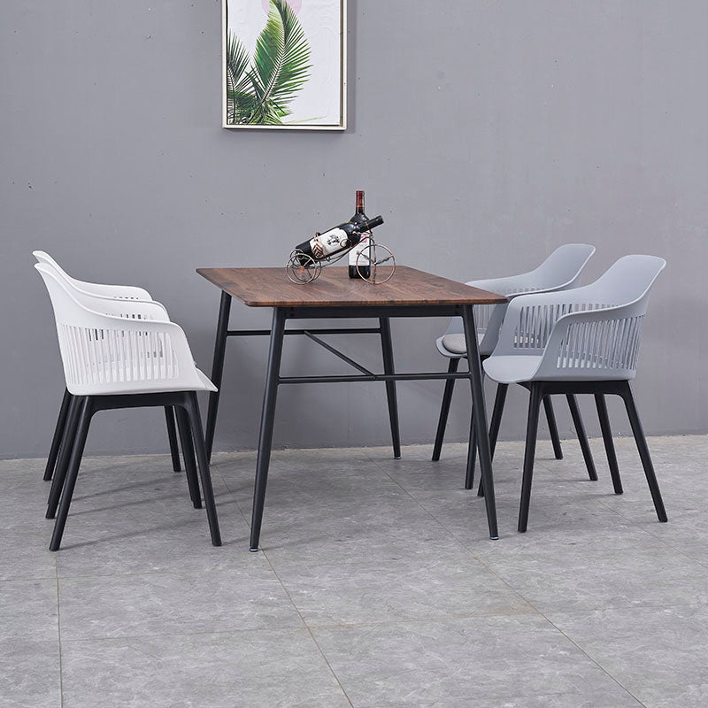 Contemporary Style Dining Chairs Plastic Arm Side Chair for Kitchen Clearhalo ' kitchen&dining_furn' 'Dining Chairs' 'Dining Tables & Seating' 'dining_chair' 'furn' 'furn_dining_chair' 'Furniture' 'furniture_dining_chair' 'Kitchen & Dining Furniture' 'kitchen' 4391667