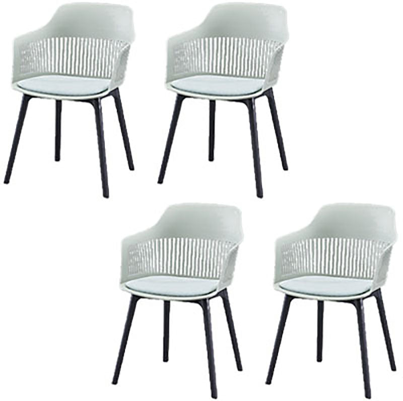 Contemporary Style Dining Chairs Plastic Arm Side Chair for Kitchen Gray-Green 4 Piece Set Clearhalo ' kitchen&dining_furn' 'Dining Chairs' 'Dining Tables & Seating' 'dining_chair' 'furn' 'furn_dining_chair' 'Furniture' 'furniture_dining_chair' 'Kitchen & Dining Furniture' 'kitchen' 4391670