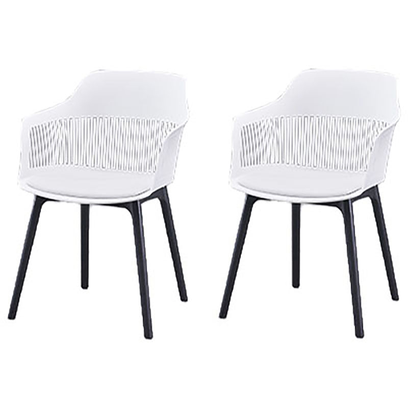 Contemporary Style Dining Chairs Plastic Arm Side Chair for Kitchen White 2 Piece Set Clearhalo ' kitchen&dining_furn' 'Dining Chairs' 'Dining Tables & Seating' 'dining_chair' 'furn' 'furn_dining_chair' 'Furniture' 'furniture_dining_chair' 'Kitchen & Dining Furniture' 'kitchen' 4391676