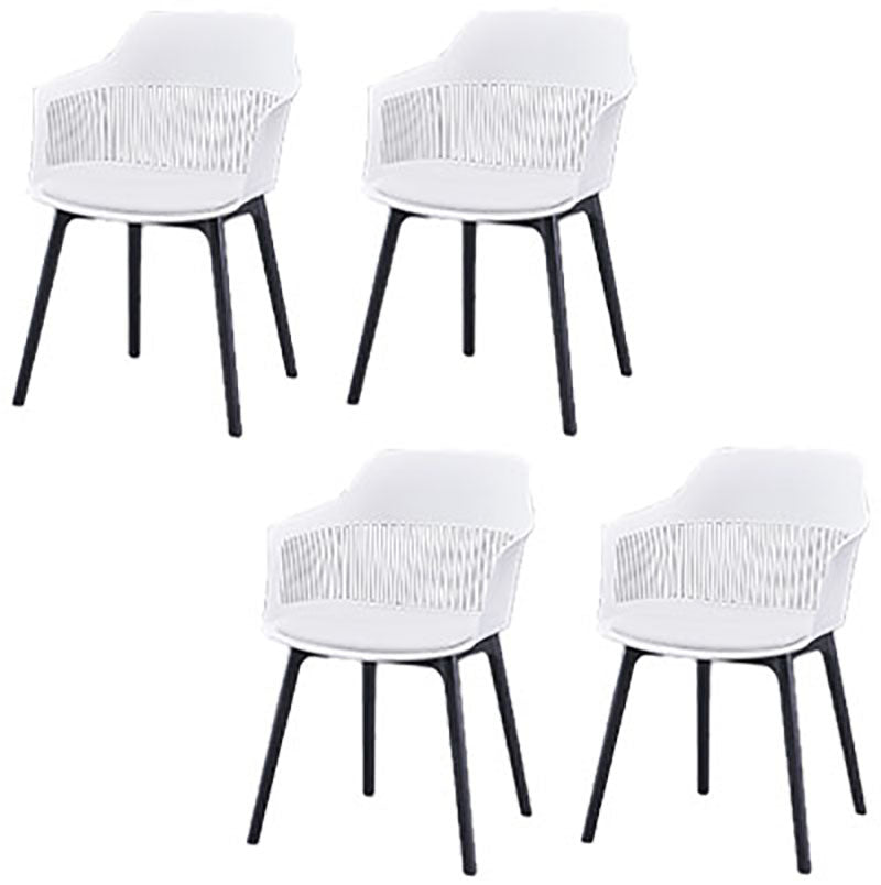 Contemporary Style Dining Chairs Plastic Arm Side Chair for Kitchen White 4 Piece Set Clearhalo ' kitchen&dining_furn' 'Dining Chairs' 'Dining Tables & Seating' 'dining_chair' 'furn' 'furn_dining_chair' 'Furniture' 'furniture_dining_chair' 'Kitchen & Dining Furniture' 'kitchen' 4391678