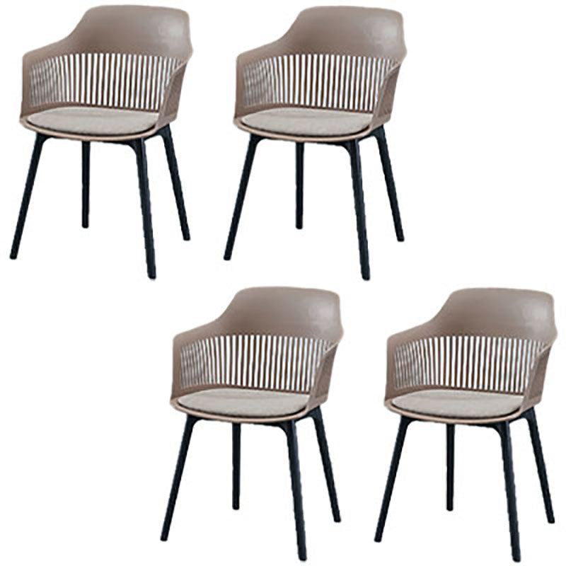 Contemporary Style Dining Chairs Plastic Arm Side Chair for Kitchen Camel 4 Piece Set Clearhalo ' kitchen&dining_furn' 'Dining Chairs' 'Dining Tables & Seating' 'dining_chair' 'furn' 'furn_dining_chair' 'Furniture' 'furniture_dining_chair' 'Kitchen & Dining Furniture' 'kitchen' 4391682