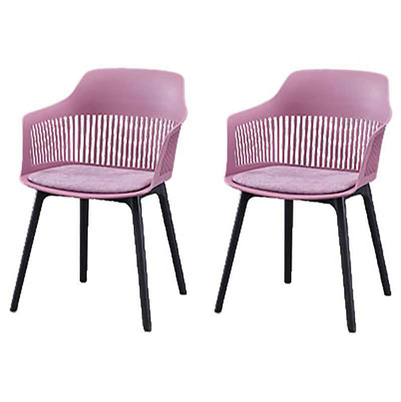 Contemporary Style Dining Chairs Plastic Arm Side Chair for Kitchen Purple 2 Piece Set Clearhalo ' kitchen&dining_furn' 'Dining Chairs' 'Dining Tables & Seating' 'dining_chair' 'furn' 'furn_dining_chair' 'Furniture' 'furniture_dining_chair' 'Kitchen & Dining Furniture' 'kitchen' 4391683