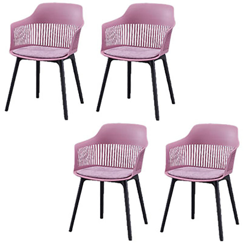 Contemporary Style Dining Chairs Plastic Arm Side Chair for Kitchen Purple 4 Piece Set Clearhalo ' kitchen&dining_furn' 'Dining Chairs' 'Dining Tables & Seating' 'dining_chair' 'furn' 'furn_dining_chair' 'Furniture' 'furniture_dining_chair' 'Kitchen & Dining Furniture' 'kitchen' 4391684