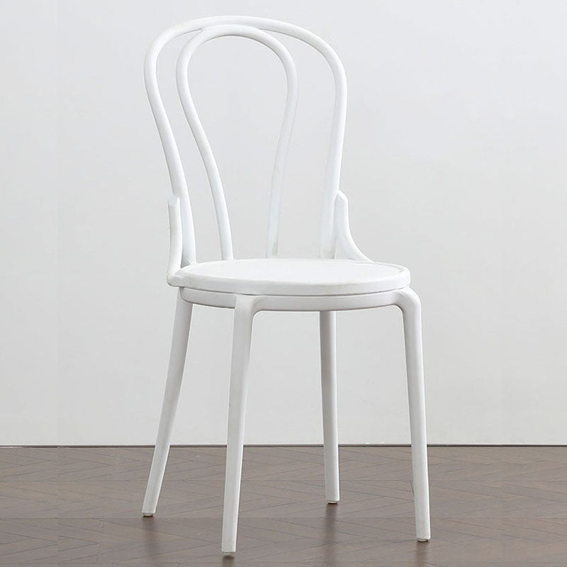 Contemporary Windsor Back Side Chair Plastic Dining Armless Chair for Home Clearhalo ' kitchen&dining_furn' 'Dining Chairs' 'Dining Tables & Seating' 'dining_chair' 'furn' 'furn_dining_chair' 'Furniture' 'furniture_dining_chair' 'Kitchen & Dining Furniture' 'kitchen' 4391690