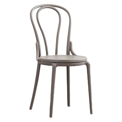Contemporary Windsor Back Side Chair Plastic Dining Armless Chair for Home Grey 1 Piece Clearhalo ' kitchen&dining_furn' 'Dining Chairs' 'Dining Tables & Seating' 'dining_chair' 'furn' 'furn_dining_chair' 'Furniture' 'furniture_dining_chair' 'Kitchen & Dining Furniture' 'kitchen' 4391696