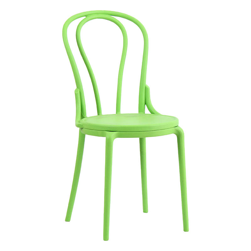 Contemporary Windsor Back Side Chair Plastic Dining Armless Chair for Home Green 1 Piece Clearhalo ' kitchen&dining_furn' 'Dining Chairs' 'Dining Tables & Seating' 'dining_chair' 'furn' 'furn_dining_chair' 'Furniture' 'furniture_dining_chair' 'Kitchen & Dining Furniture' 'kitchen' 4391702