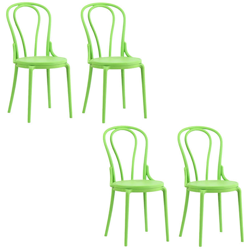 Contemporary Windsor Back Side Chair Plastic Dining Armless Chair for Home Green 4 Piece Set Clearhalo ' kitchen&dining_furn' 'Dining Chairs' 'Dining Tables & Seating' 'dining_chair' 'furn' 'furn_dining_chair' 'Furniture' 'furniture_dining_chair' 'Kitchen & Dining Furniture' 'kitchen' 4391704