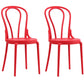 Contemporary Windsor Back Side Chair Plastic Dining Armless Chair for Home Red 2 Piece Set Clearhalo ' kitchen&dining_furn' 'Dining Chairs' 'Dining Tables & Seating' 'dining_chair' 'furn' 'furn_dining_chair' 'Furniture' 'furniture_dining_chair' 'Kitchen & Dining Furniture' 'kitchen' 4391709