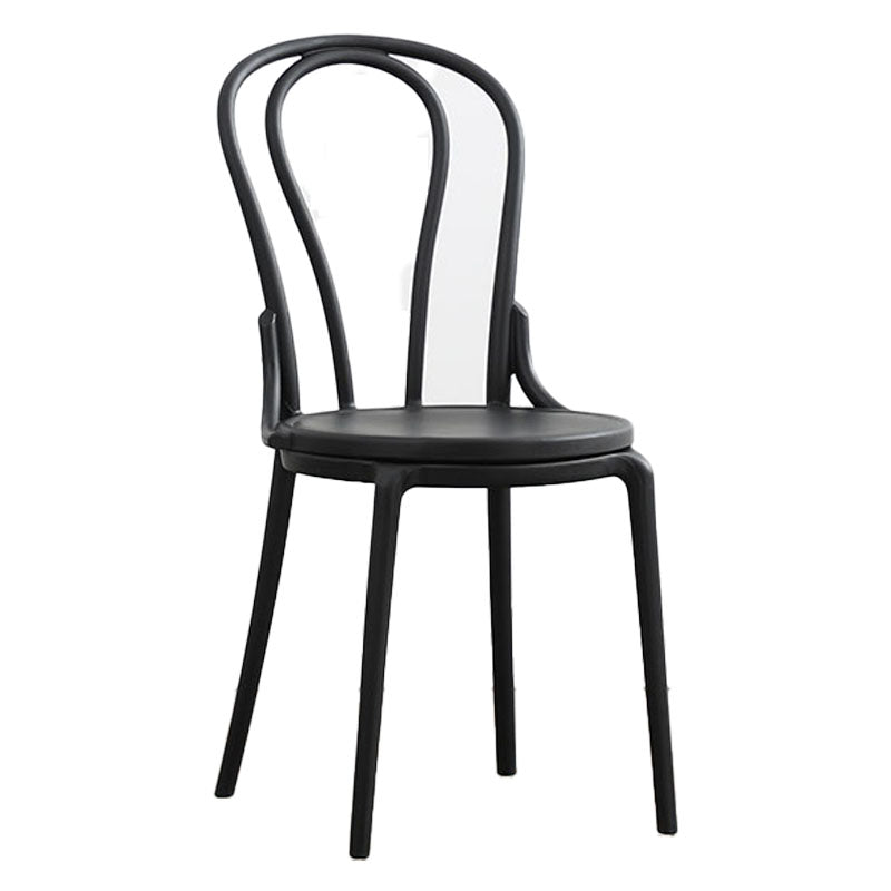 Contemporary Windsor Back Side Chair Plastic Dining Armless Chair for Home Black 1 Piece Clearhalo ' kitchen&dining_furn' 'Dining Chairs' 'Dining Tables & Seating' 'dining_chair' 'furn' 'furn_dining_chair' 'Furniture' 'furniture_dining_chair' 'Kitchen & Dining Furniture' 'kitchen' 4391711