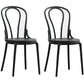 Contemporary Windsor Back Side Chair Plastic Dining Armless Chair for Home Black 2 Piece Set Clearhalo ' kitchen&dining_furn' 'Dining Chairs' 'Dining Tables & Seating' 'dining_chair' 'furn' 'furn_dining_chair' 'Furniture' 'furniture_dining_chair' 'Kitchen & Dining Furniture' 'kitchen' 4391712