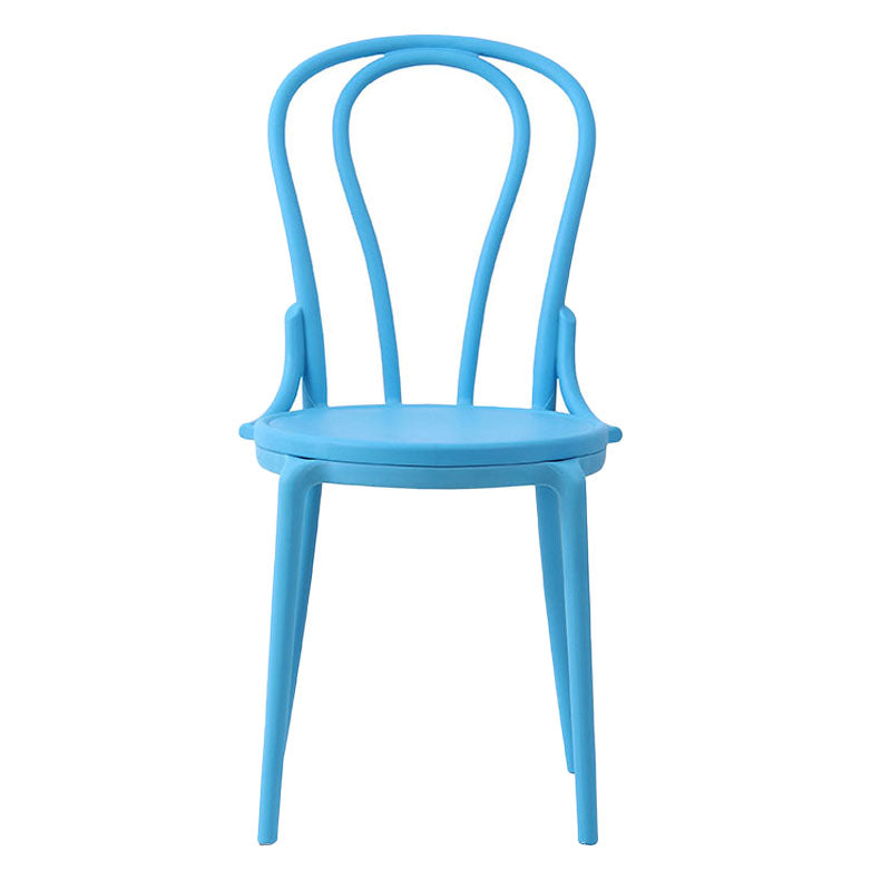 Contemporary Windsor Back Side Chair Plastic Dining Armless Chair for Home Sky Blue 1 Piece Clearhalo ' kitchen&dining_furn' 'Dining Chairs' 'Dining Tables & Seating' 'dining_chair' 'furn' 'furn_dining_chair' 'Furniture' 'furniture_dining_chair' 'Kitchen & Dining Furniture' 'kitchen' 4391717