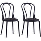 Contemporary Windsor Back Side Chair Plastic Dining Armless Chair for Home Gloss Black 2 Piece Set Clearhalo ' kitchen&dining_furn' 'Dining Chairs' 'Dining Tables & Seating' 'dining_chair' 'furn' 'furn_dining_chair' 'Furniture' 'furniture_dining_chair' 'Kitchen & Dining Furniture' 'kitchen' 4391721