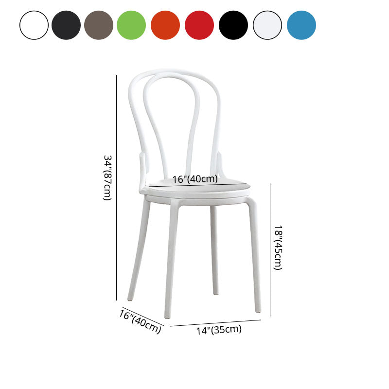 Contemporary Windsor Back Side Chair Plastic Dining Armless Chair for Home Clearhalo ' kitchen&dining_furn' 'Dining Chairs' 'Dining Tables & Seating' 'dining_chair' 'furn' 'furn_dining_chair' 'Furniture' 'furniture_dining_chair' 'Kitchen & Dining Furniture' 'kitchen' 4391723