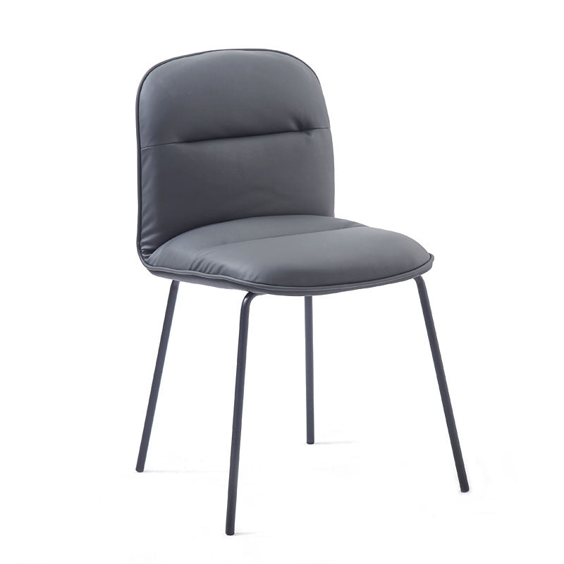 Modern PU Leather Dining Chairs Armless Metal Dining Chairs for Restaurant Use Grey 1 Piece Clearhalo ' kitchen&dining_furn' 'Dining Chairs' 'Dining Tables & Seating' 'dining_chair' 'furn' 'furn_dining_chair' 'Furniture' 'furniture_dining_chair' 'Kitchen & Dining Furniture' 'kitchen' 4391730
