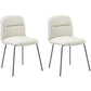 Modern PU Leather Dining Chairs Armless Metal Dining Chairs for Restaurant Use Off-White 2 Piece Set Clearhalo ' kitchen&dining_furn' 'Dining Chairs' 'Dining Tables & Seating' 'dining_chair' 'furn' 'furn_dining_chair' 'Furniture' 'furniture_dining_chair' 'Kitchen & Dining Furniture' 'kitchen' 4391738