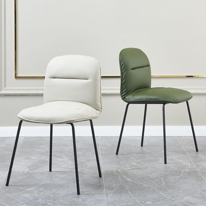 Modern PU Leather Dining Chairs Armless Metal Dining Chairs for Restaurant Use Clearhalo ' kitchen&dining_furn' 'Dining Chairs' 'Dining Tables & Seating' 'dining_chair' 'furn' 'furn_dining_chair' 'Furniture' 'furniture_dining_chair' 'Kitchen & Dining Furniture' 'kitchen' 4391743